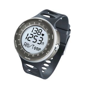 Reloj Pulsómetro Digital con medición de Altitud, para alpinistas o escaladores,  Sumergible hasta 50 Mts,  Color Gris - Marca Beurer.