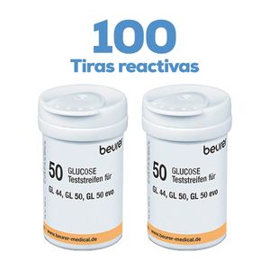 Tiras reactivas para glucómetro 100 Pzas- Marca Beurer